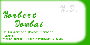 norbert dombai business card